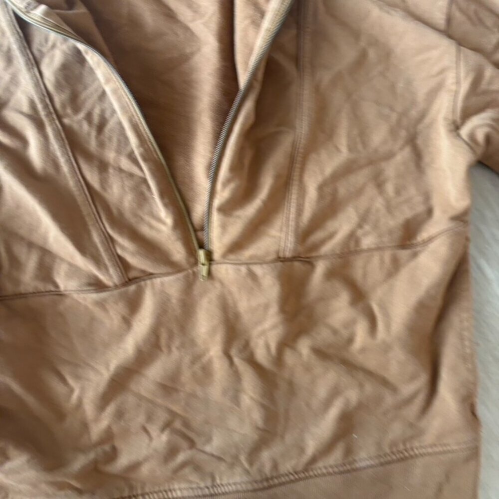 Richer Poorer Terry Half Zip Pullover Mustard Brown Small Crop - Picture 4 of 6